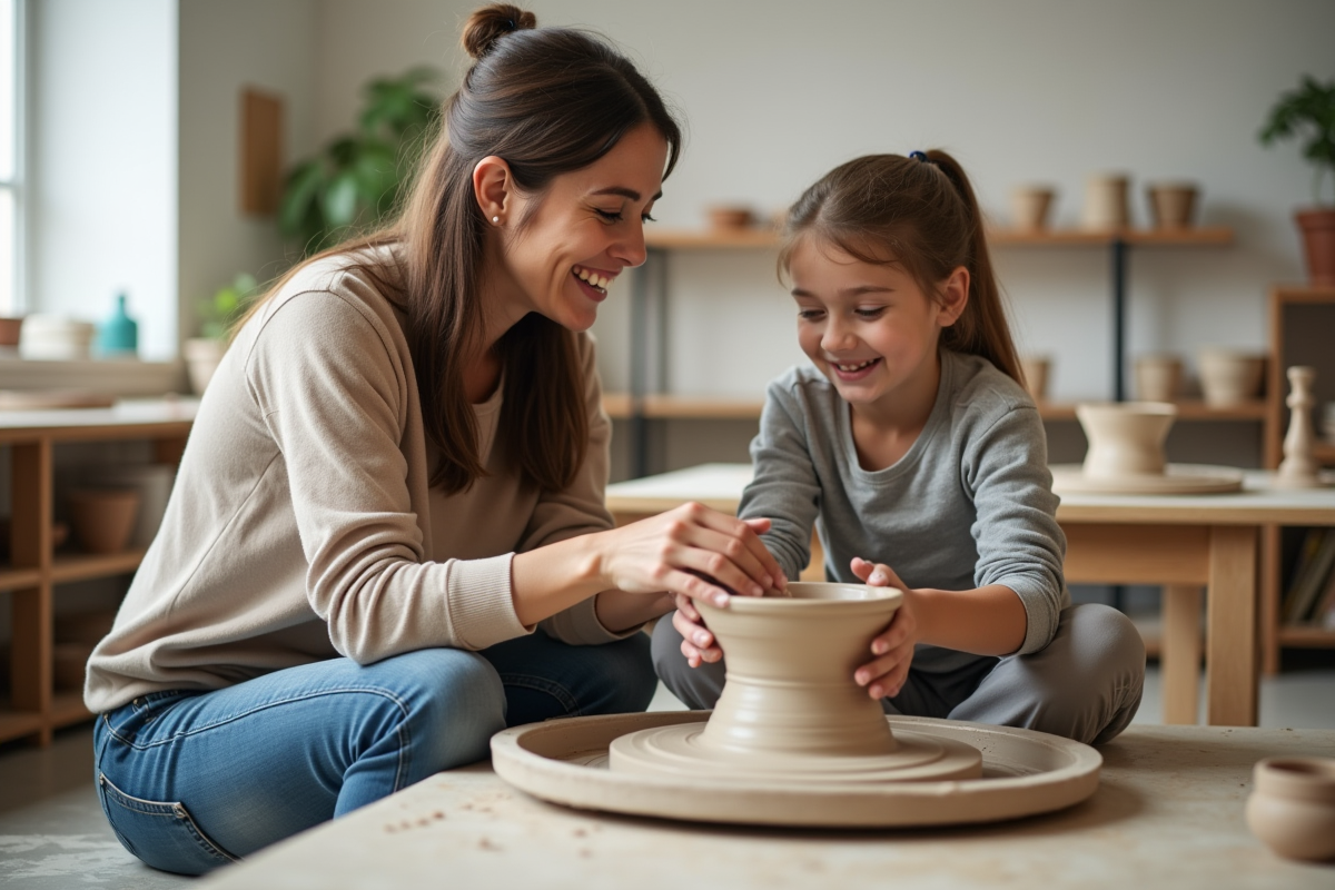 Une enseignante aidant un élève à modeler de l